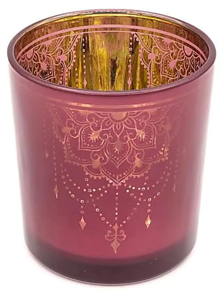 Décoration de Table Bougeoir Mandala Métal - Lot de 2 pour Salon Zen