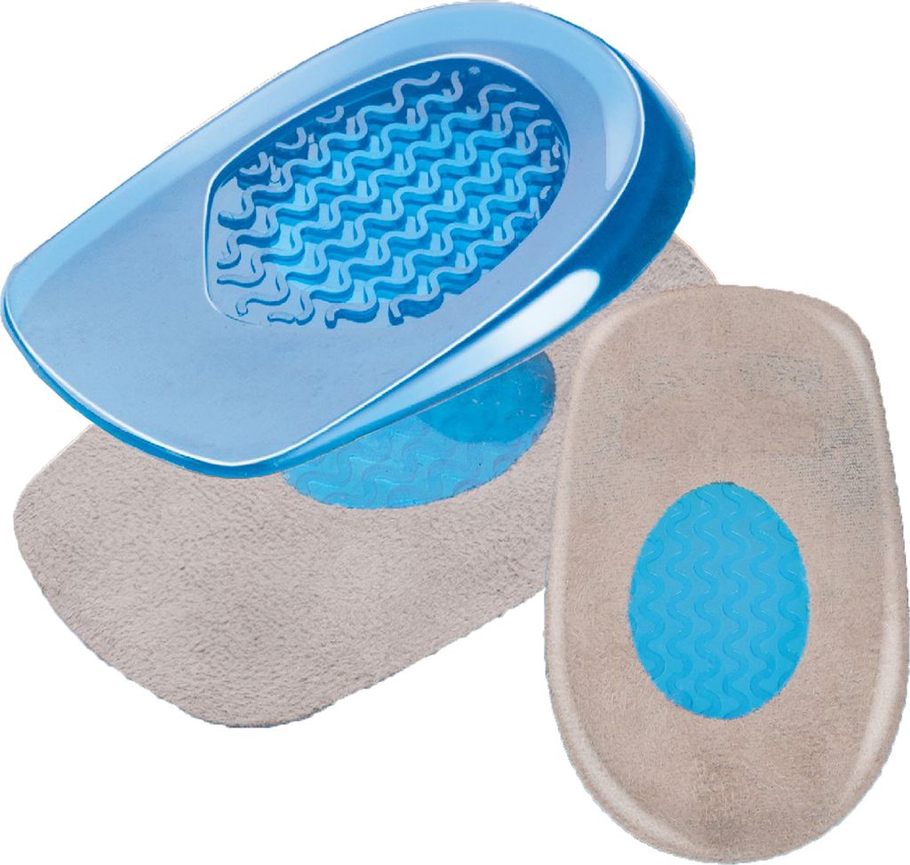 Gel Fersenstützen, Fersenpolster für Schuhe | 42-48, Silikongel, 2 Stück | Einlegesohlen zur zur Erhöhung, Fersensporn