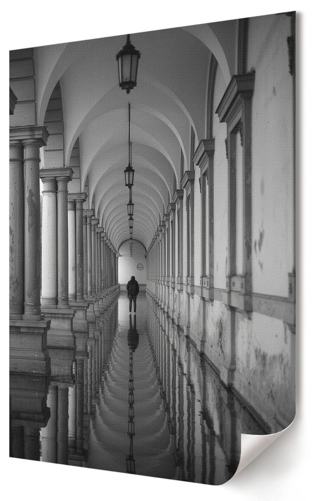 Architektonische Symmetrie- Kunstdruck A2 (42x59 cm) - Klassisch, Modern- Wandbild für Wohnzimmer Schlafzimmer & Flur, Modernes Poster Wanddeko, U...
