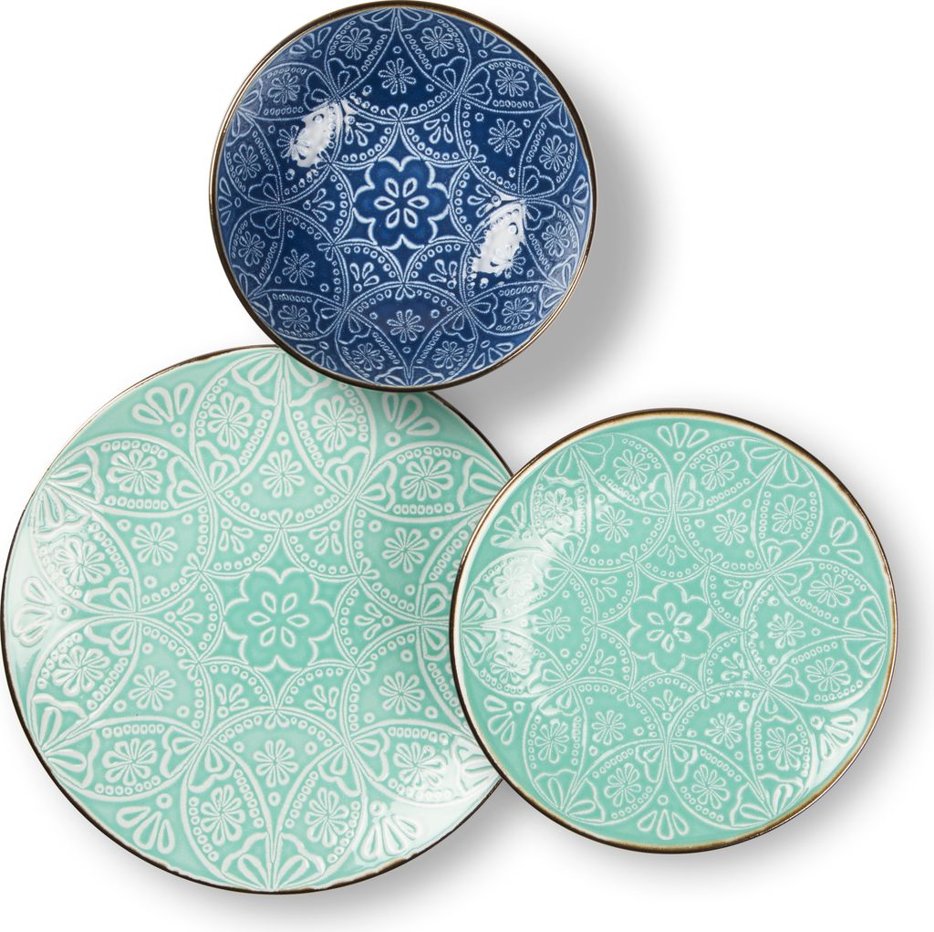 Excelsa Geschirrset 18-Teiliges Versailles Azzurro Stoneware Blau