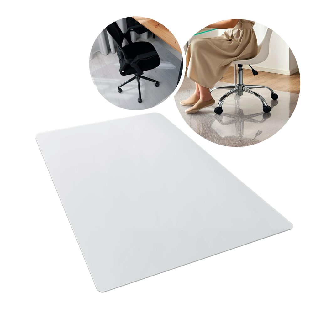 Premium Polycarbonat Bodenschutzmatte für Hartböden, 90 x 120cm, Rechteckig