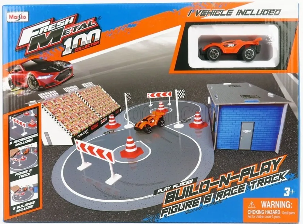 Circuit Maisto Build N Play avec voitures et piste de course créative