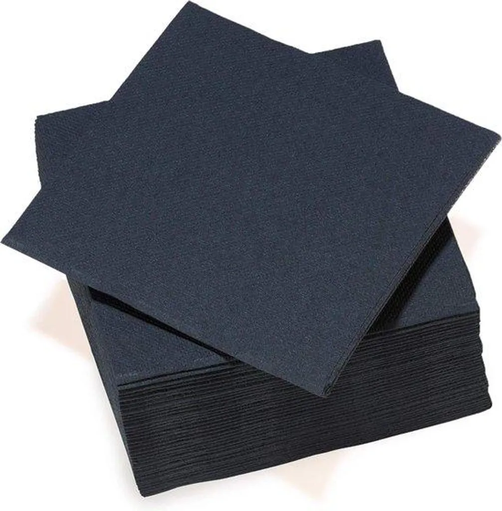 Grandes serviettes jetables noires Tex Touch biodégradables - 40 pièces