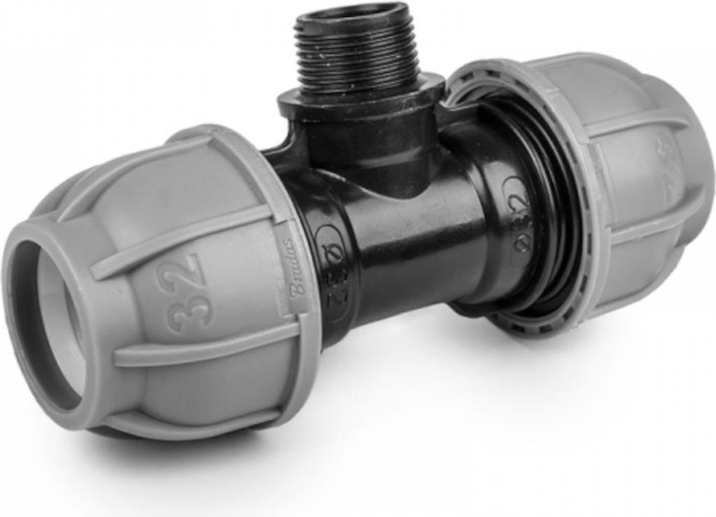 T-Stück Schlauchverbinder mit Außengewinde für PE-Rohre 50 mm - 6/4"