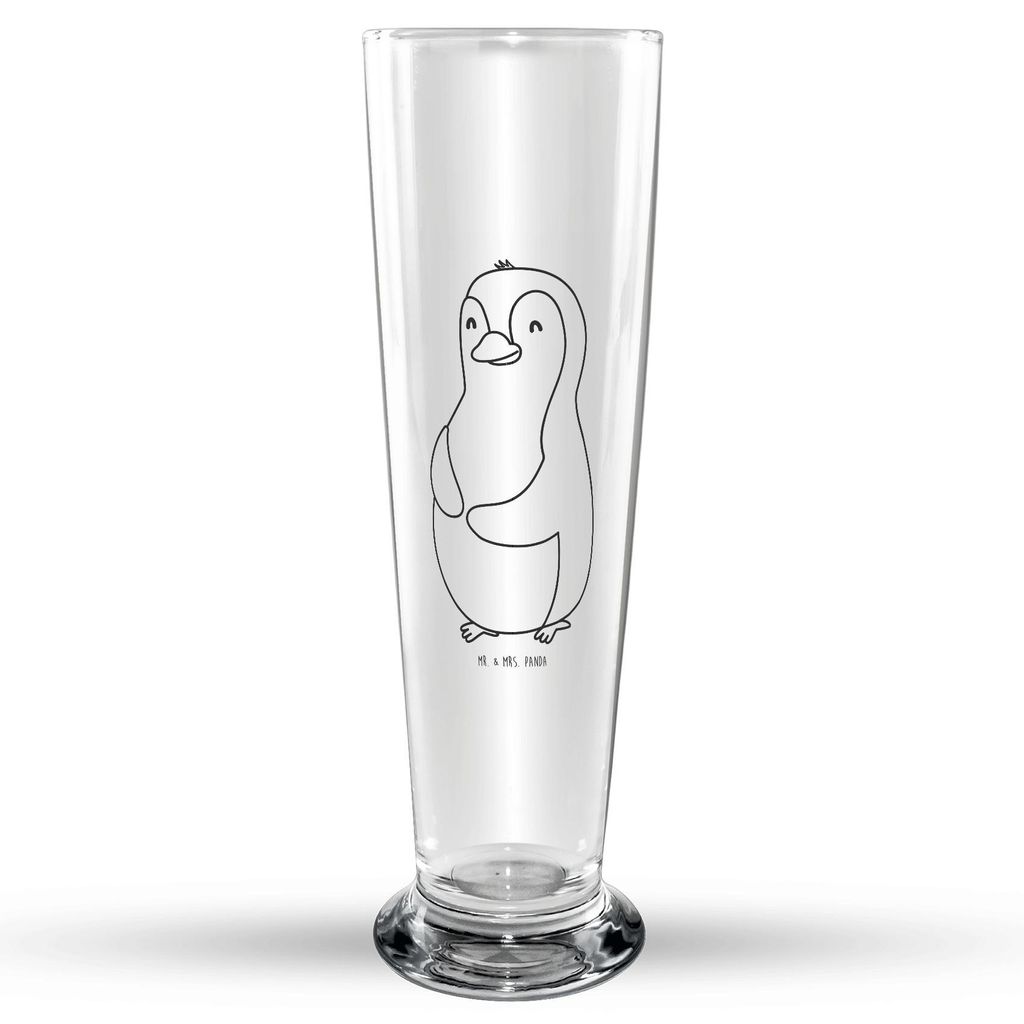 Mr. & Mrs. Panda Bierglas Pinguin Diät - Transparent - Geschenk, glücklich, Gewicht, Motivation, Weißbierglas, Mr Mrs Weizenglas, Abnehmen, Weiz...