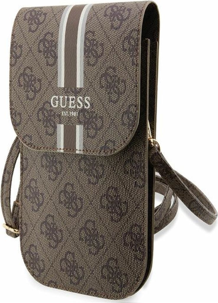 Guess Polyurethan4G Printed Stripes Phone Bag braun