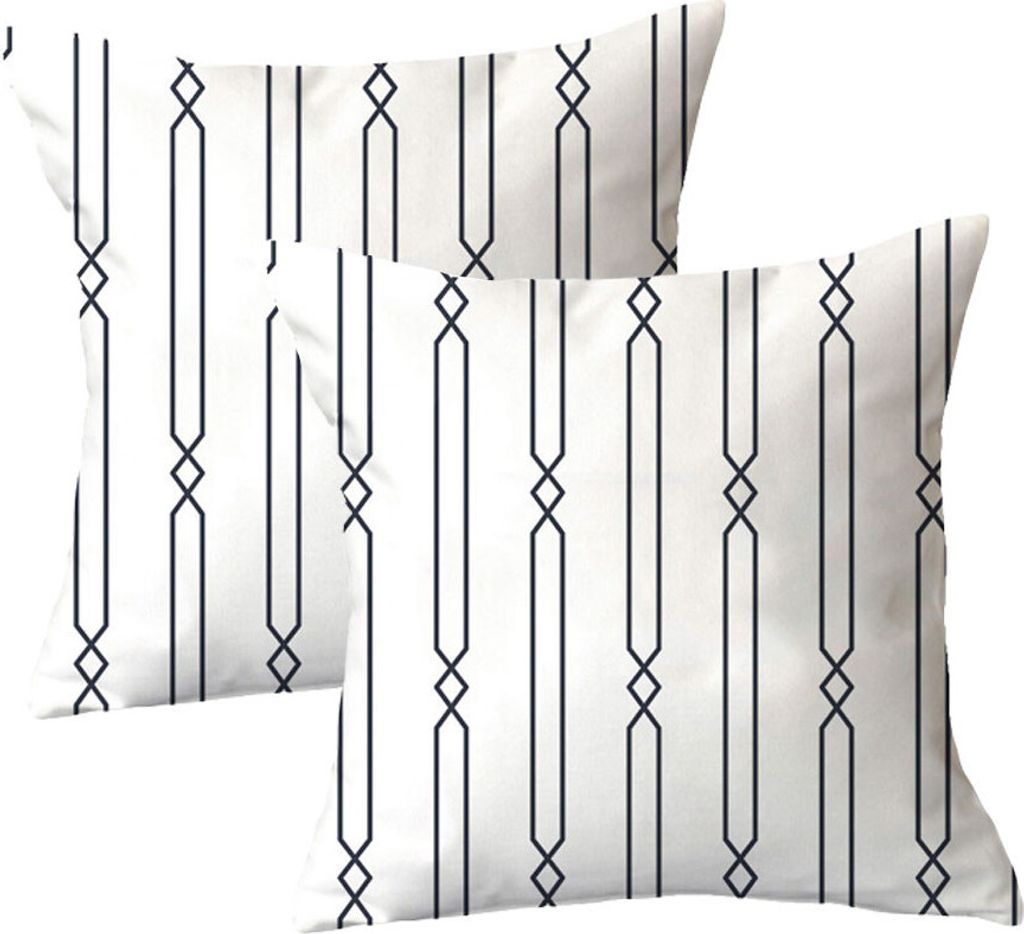 Dekorativer Überwurf-Kissenbezug, 2er-Set, Quadratische Couchkissen, Plüschfaser-Kissenbezug Für Couch, Sofa, Wohnzimmer, 45cm x 45cm, Schwarz U...