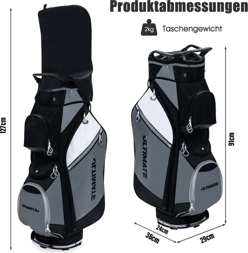 Sac de golf 14 compartiments avec protection étanche pour accessoires