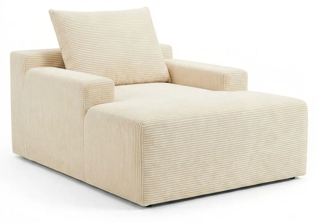 Fauteuil lounge Rodin velours beige : la solution confort pour le dos