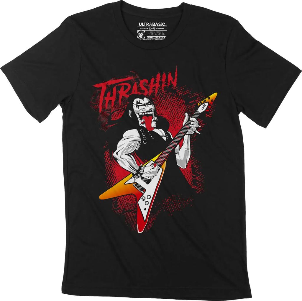 Herren Grafik T-Shirt Dröhnende Trash-Metal-Musik – Thrashing Trash Metal Music – Öko-Verantwortlich Vintage Jahrgang Kurzarm Lustige Druck G...