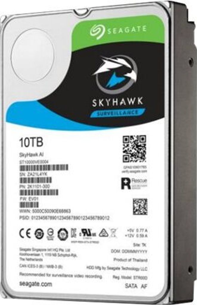 ST10000VE0008: Seagate SkyHawk AI, 3,5 inch, 10000 GB, Productafbeelding 