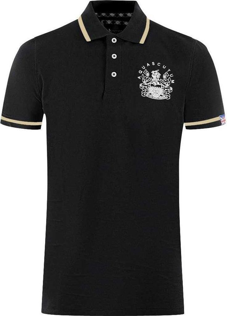 Aquascutum - "Aldis" Poloshirt für Herren/Damen Unisex SY152 (M) (Schwarz)