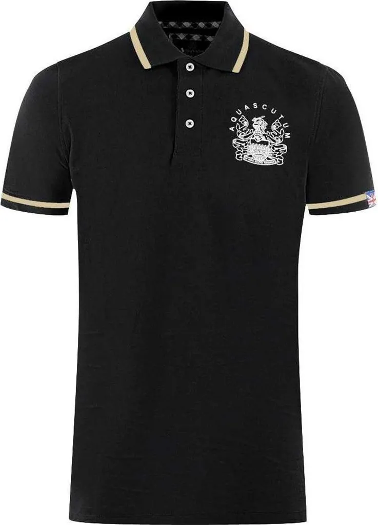 Polo mixte Aquascutum Aldis SY152 M noir : haut haut de gamme chic