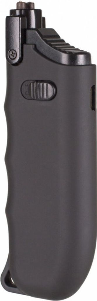 A studio shot of a black lighter.