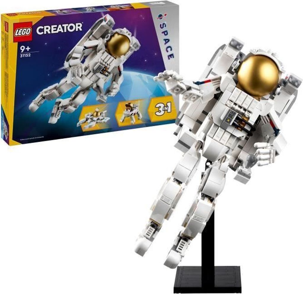 LEGO Creator 3in1 Astronaut im Weltraum, Bauspielzeug mit Hund und Raumfähre, 647 Teile, ab 8 Jahren