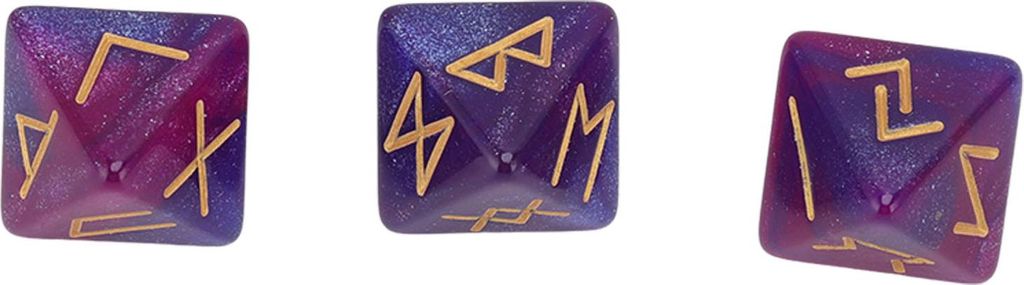 3-teiliges Runenwürfel-Set mit 8 Seiten, Sternhimmel, mystische, lebendige Farben, Astrologie, Lernen, Vorhersage, polyedrisches Set für Erwachse...