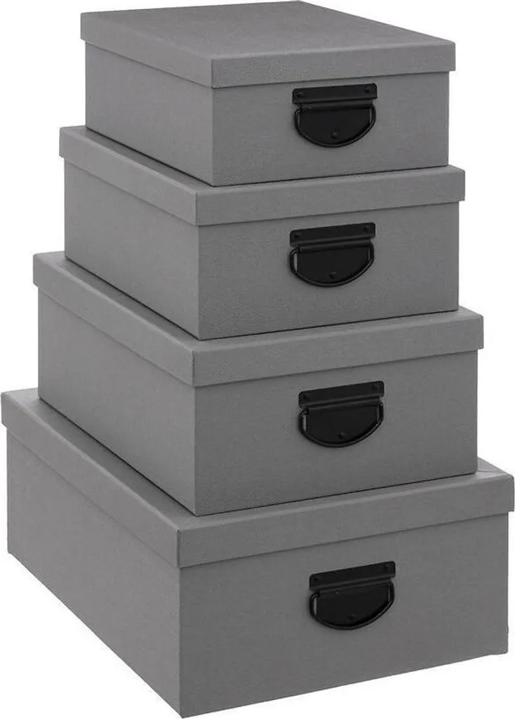 Organiseurs de tiroir gris lot de 4 boîtes rigides multi-tailles