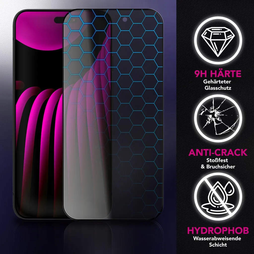 Protezione Privacy iPhone 17 Pro Max AntiSpyX | Vetro Nero 9H - 2