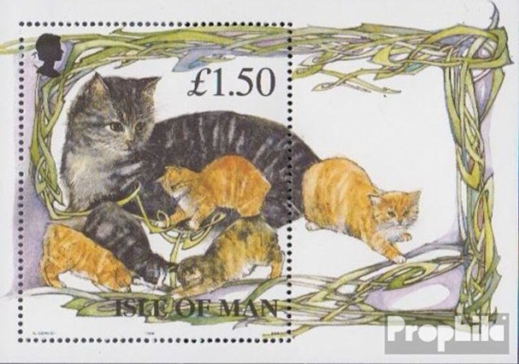 Briefmarken GB - Isle of Man 1996 Mi Block25 (kompl.Ausg.) postfrisch Manxkatzen