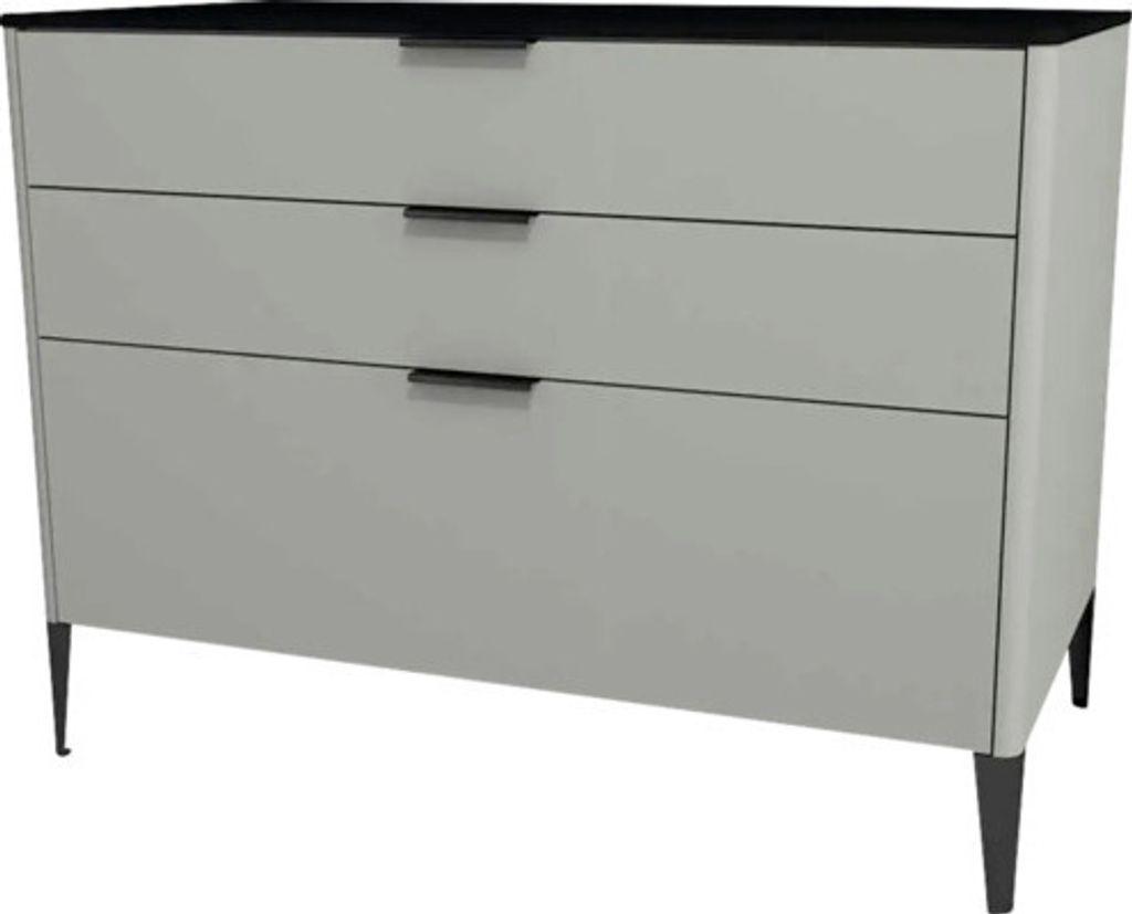Kommode mit 3 Schubladen Devo Lotos 76x100x53 cm stahlperfect touch stahlgrau/schwarz