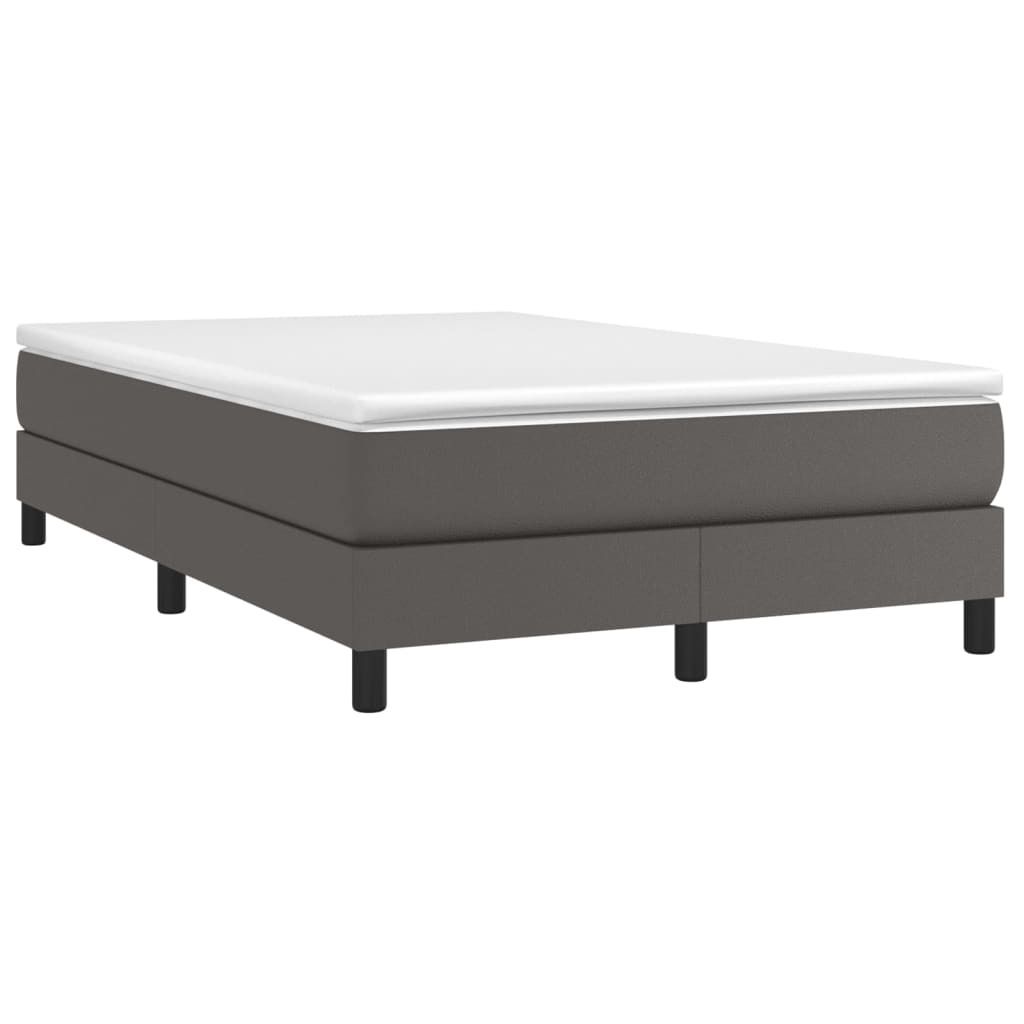 Ankonbej Boxspringbett mit Matratze Grau 120x190 cm Kunstleder