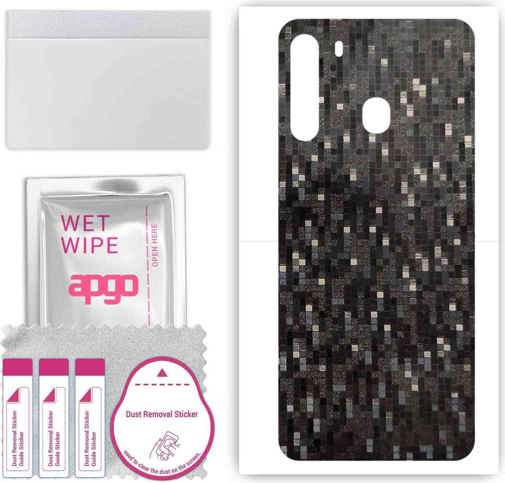 apgo Rückseite Schutzfolie, Skin, kompatibel mit Samsung Galaxy A21, Hinten Displayschutzfolie aus Vinylfolie, kratzfest, einfache Montage - Carbo...
