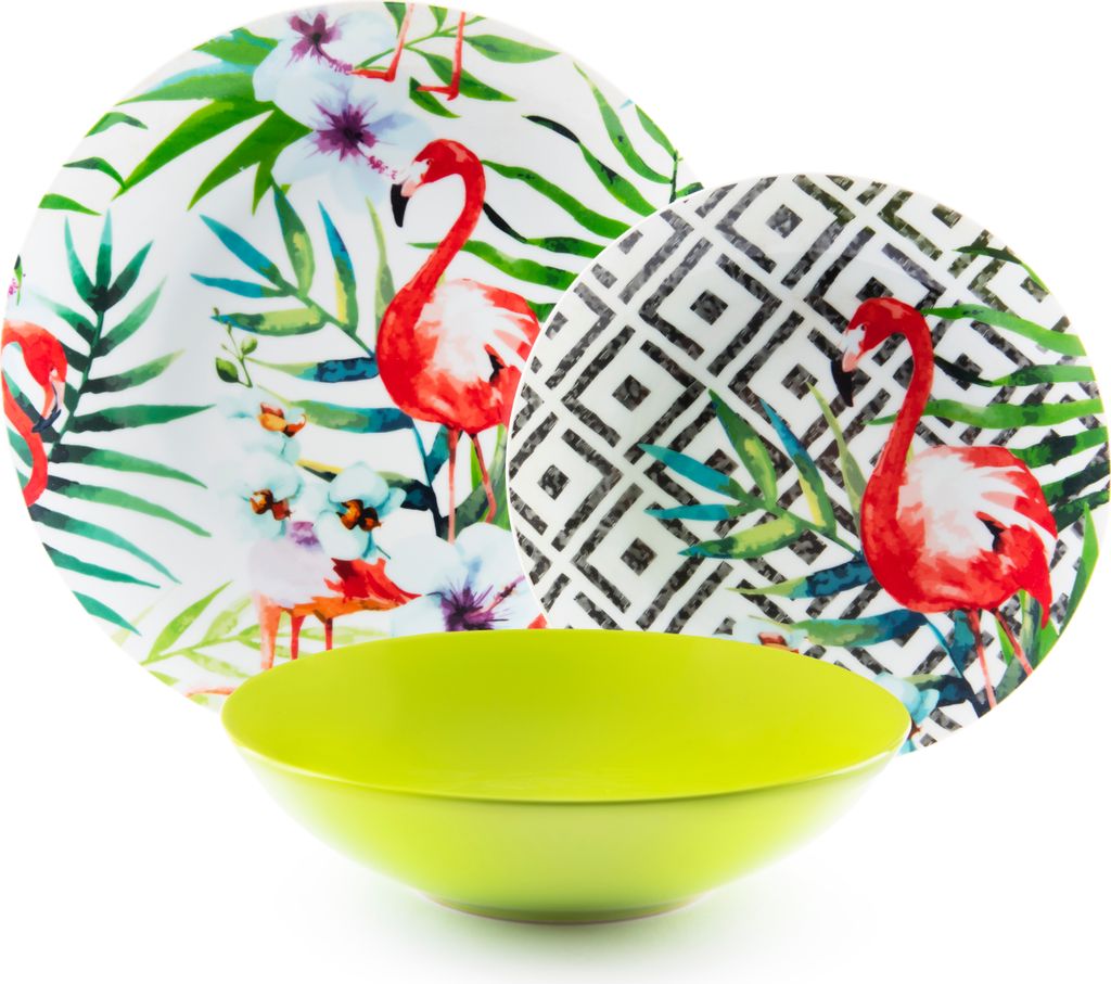 Excelsa Geschirrset 18-teiliges Tropical Chic Flache