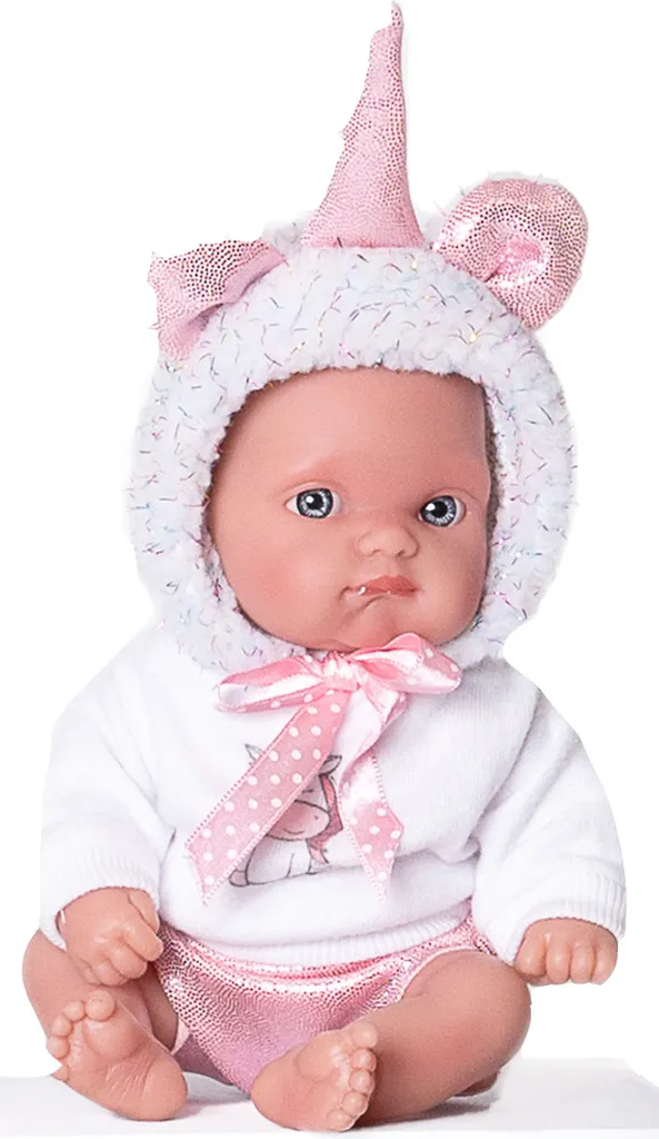 Poupée Antonio Juan 85105 Unicorn White - Bébé Réaliste de 21 cm