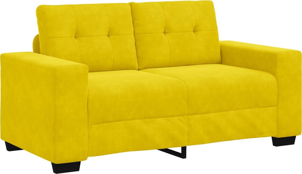 Möbel Zweisitzer-Sofa Gelb 120 cm Samt - Klassische Sofas 4105116