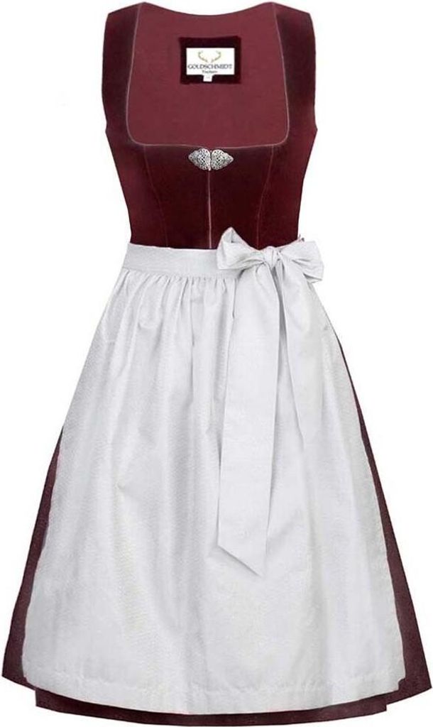 Dirndl Natalie 58cm Länge weinrot silber 32 Produktbild 