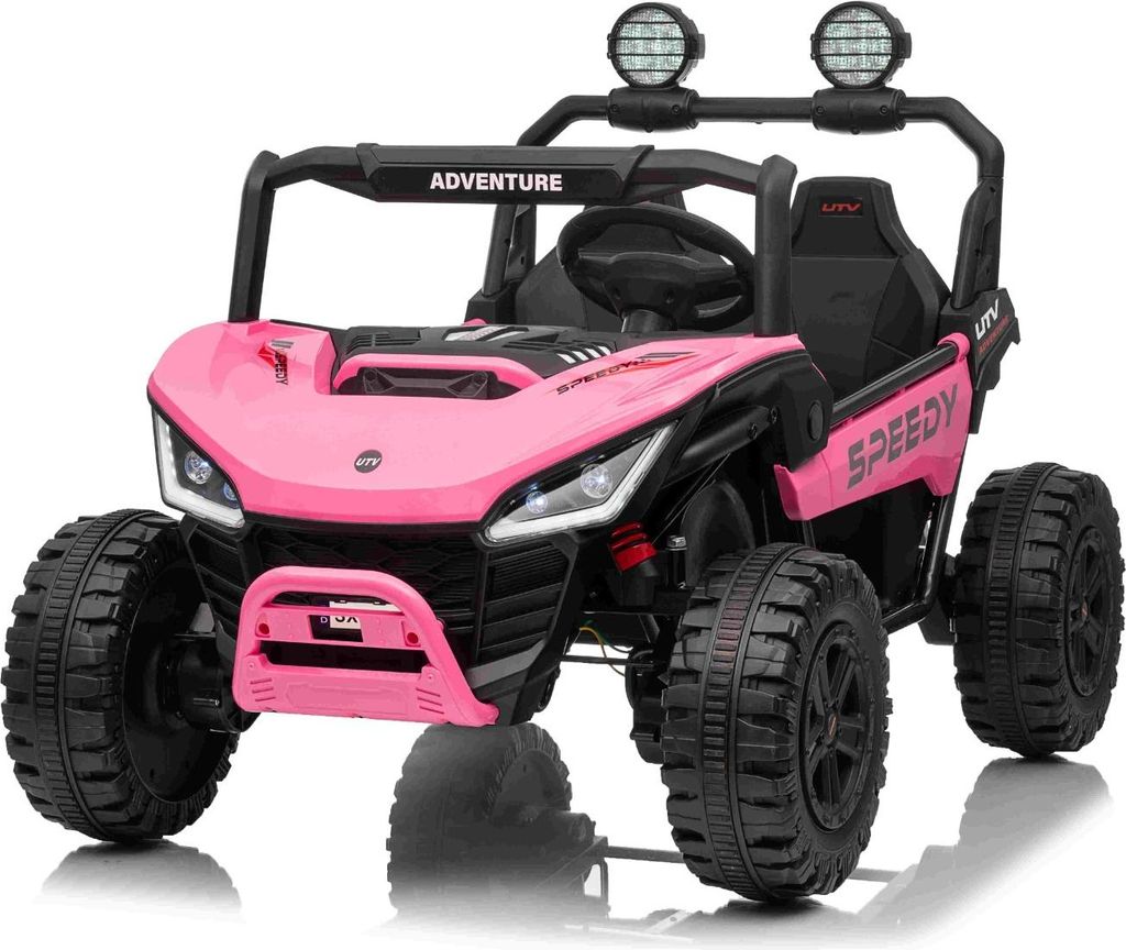 Elektrisches Kinderauto T-REX Ride 4x4 Zweisitzer 24V, rose, MP3-Player mit USB/AUX-Eingang, Allradantrieb (4x4), Lithiumbatterie, Federung, Fernst...