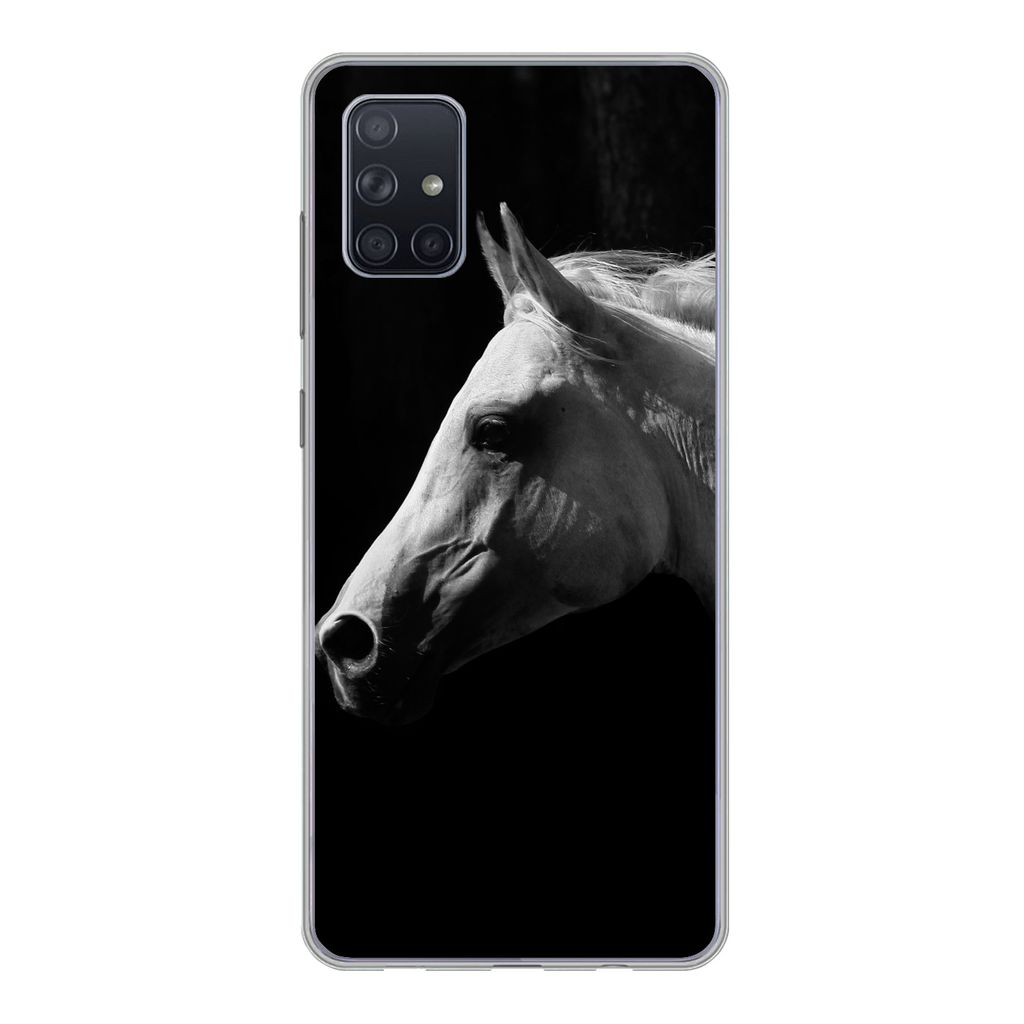 MuchoWow Handyhülle Schutzhülle Hülle für Samsung Galaxy A71 Pferde - Tiere - Porträt Silikon Softcase Handy Hülle