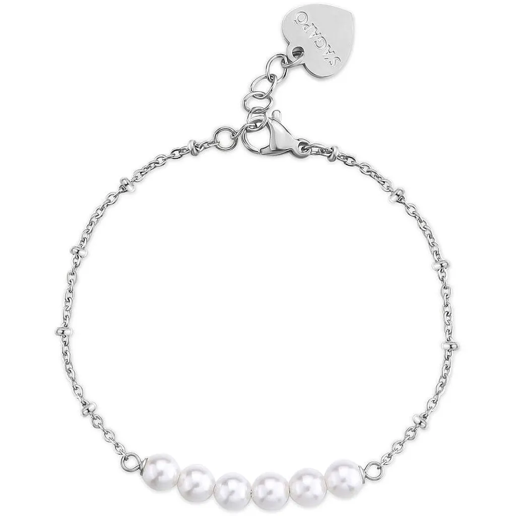 Bracelet Sagapò Wisdom Argent et Perles Blanches Finition Luxe