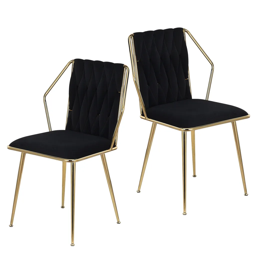Chaise de Salle à Manger Design en Velours Lot de 2 pour Cuisine et Salon