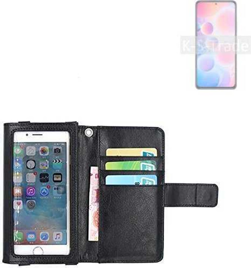 K-S-Trade Handy Hülle Schutz Hülle Kompatibel mit UMIDIGI A9 Max Case mit Displayschutz / Schutzfolie Flip Cover Wallet case Etui Hülle schwarz