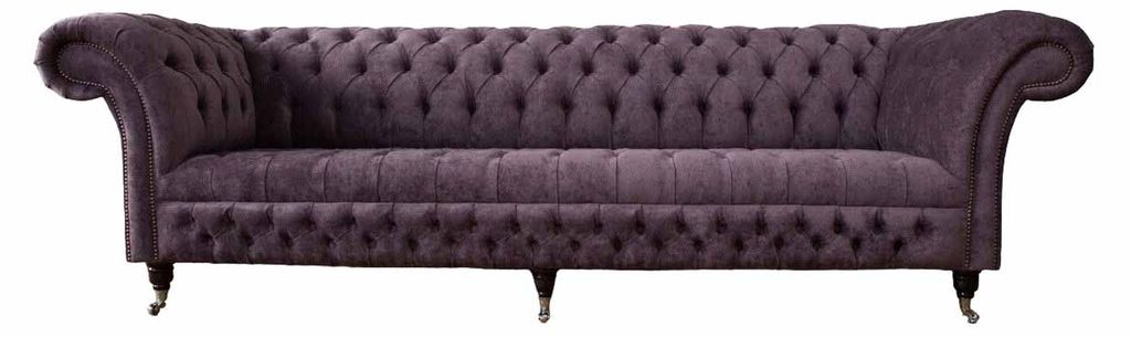 Design Sofa 4 Sitzer Couch Polster Luxus Textil Sofas Chesterfield Neu
