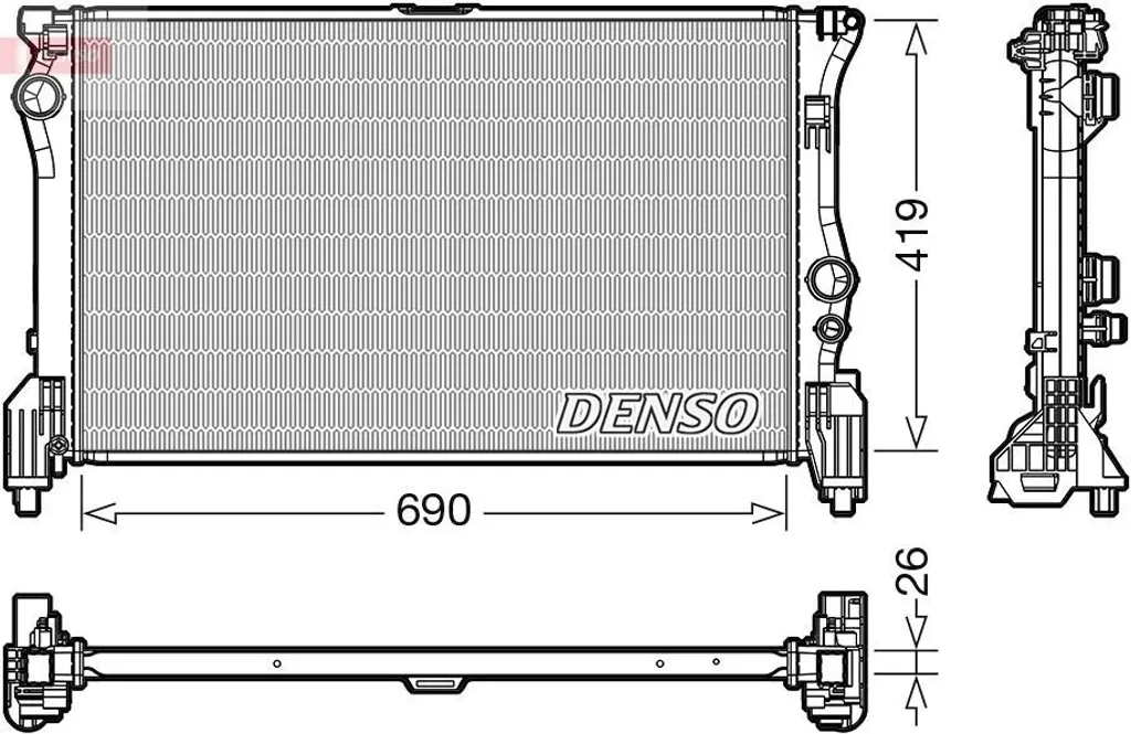 Radiateur moteur DENSO DRM17112 pour Mercedes Classe V et Vito W447