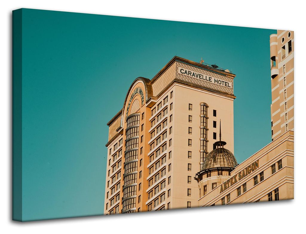Leinwandgemälde Architektur Hotel 80x50 cm