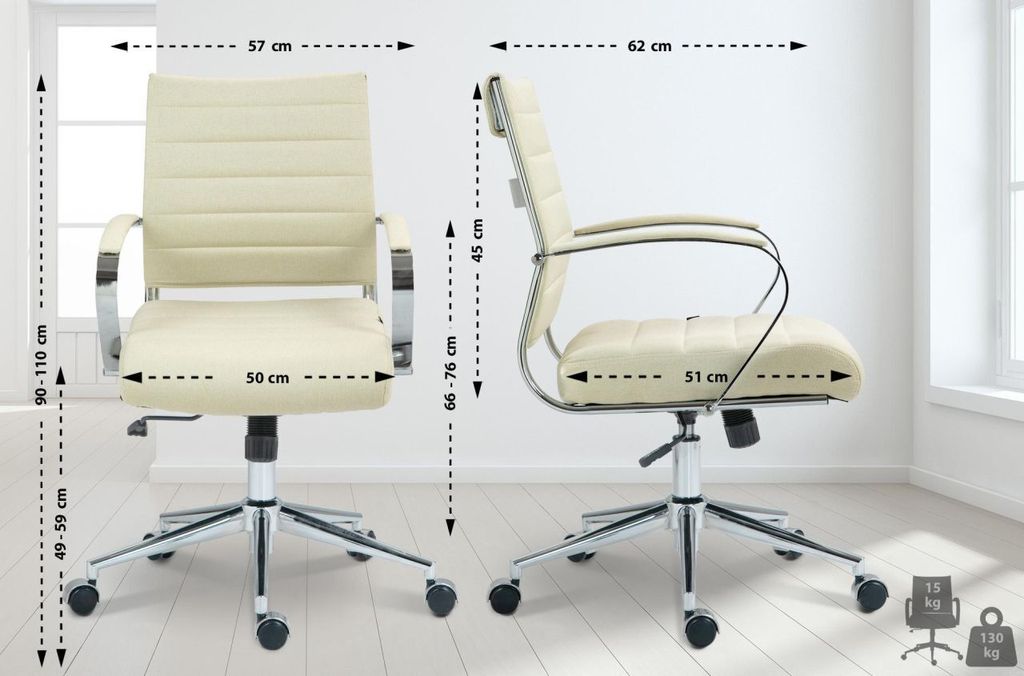 Bürostuhl Oakland Stoff creme Produktbild 