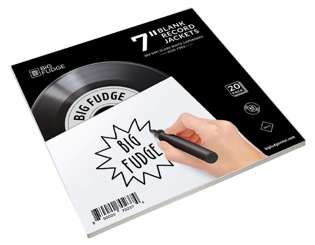 BIG FUDGE Pro Blank Schallplatten Hüllen - 12" x Weiß - 20 Vinyl LP Schutzhüllen 350 g/m² - Kompatibel mit Aussenhüllen und Innenhüllen