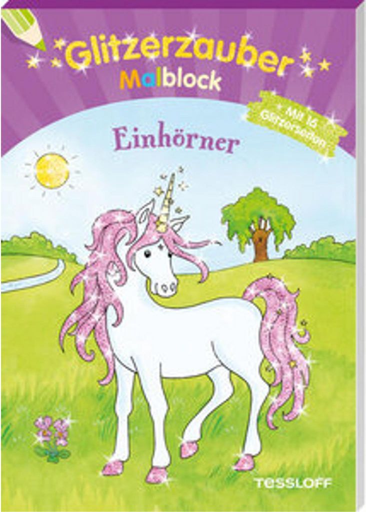 Tessloff Glitzerzauber-Malblock. Einhörner