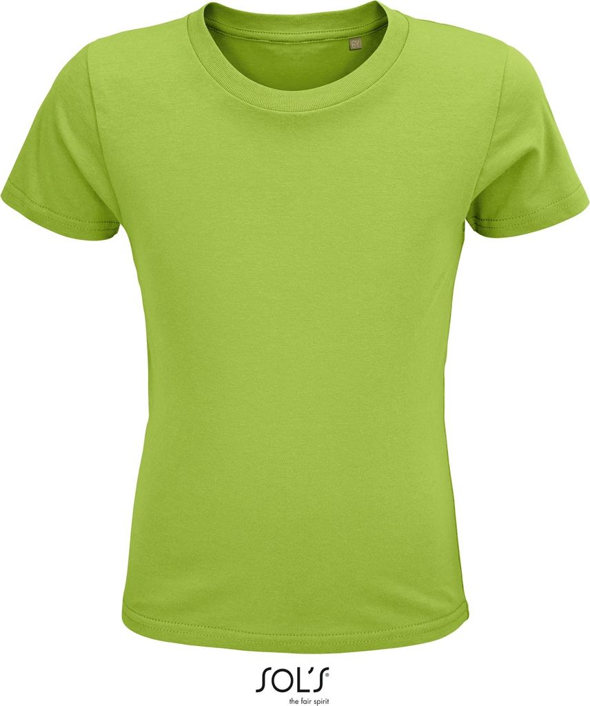 SOL'S Kinder T-Shirt Kids Basic Sommer Kurzarm Rundhals Shirt, Größe:6A, Farbe:Apple Green