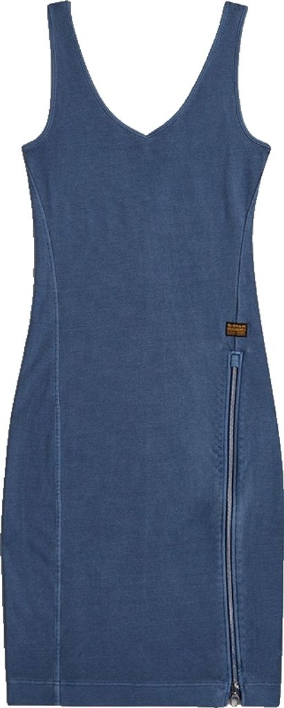 G-star Overdyed Asymmetric Zip Kurzes ärmelloses Kleid Blau M Frau Blau M