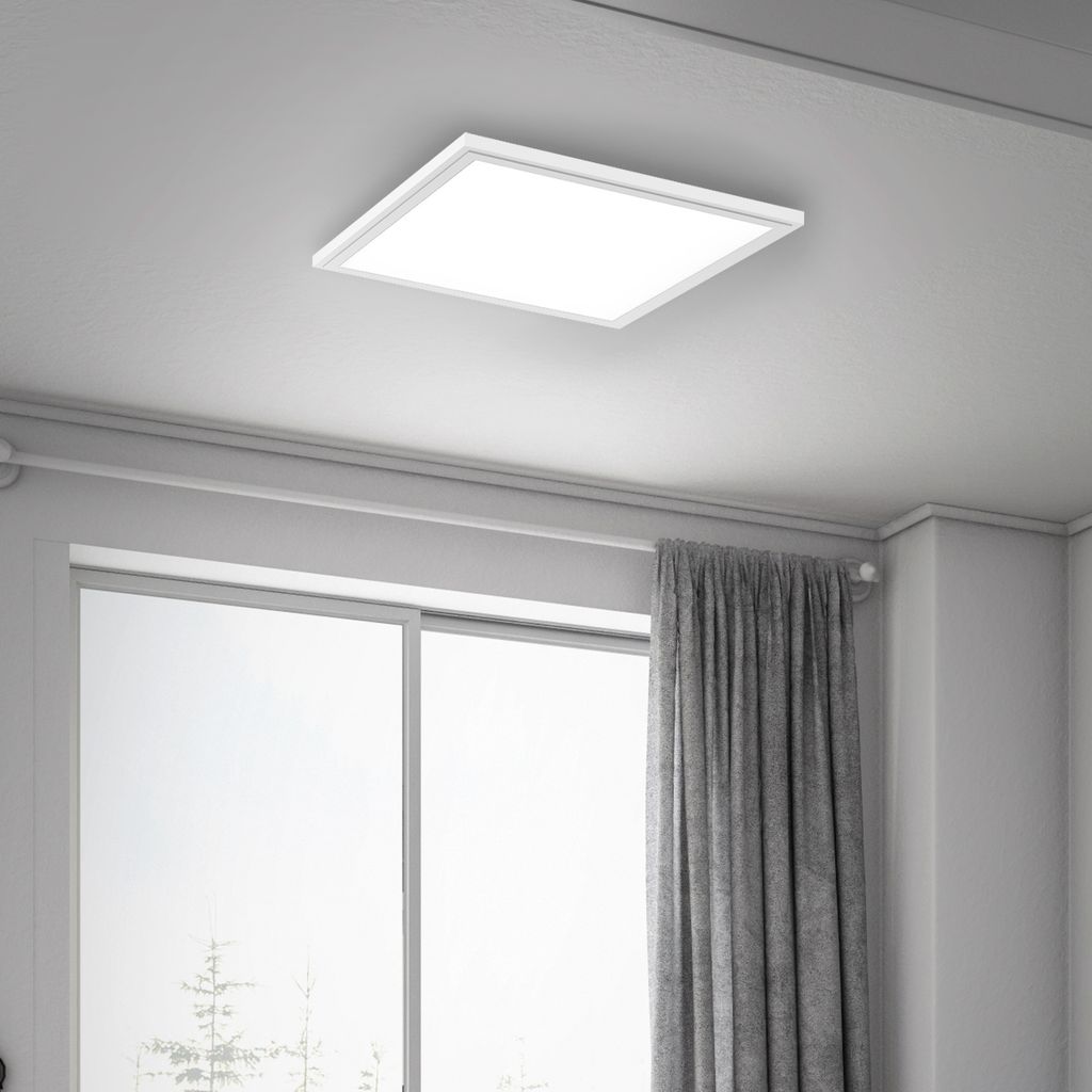 Plafoniera LED B.K.Licht 16W 1900lm – Bianco Neutro 4000K, IP44, Effetto Backlight, Diametro 24x3 Cm Per Bagno E Cucina