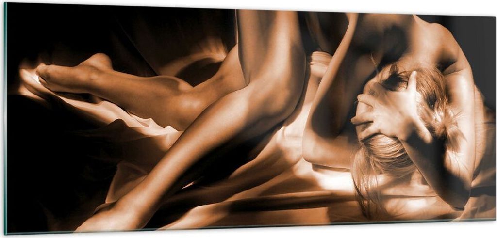 Bilder auf glas - Nackte Frau Akt Modell Photofitness - 100x40cm - Glasbilder - Wandbilder - Kunstdruck - Wanddekoration aus Glas - Glas Bilder - W...