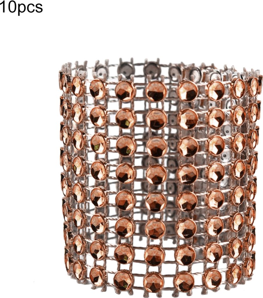 10pcs Strass -Servietten -Servietten Ring Serviette Halter Hochzeitsfeiertag Tischdekoration-Sekt