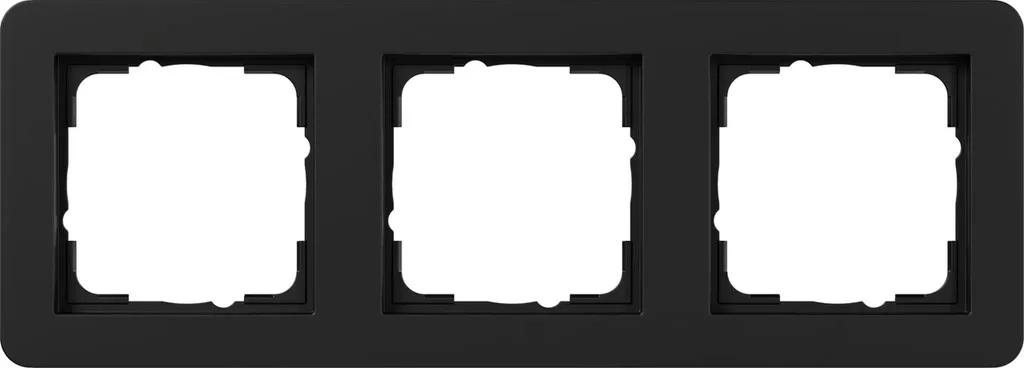 Plaque de finition triple Gira E1 noir mat - Cadre 3 postes System 55