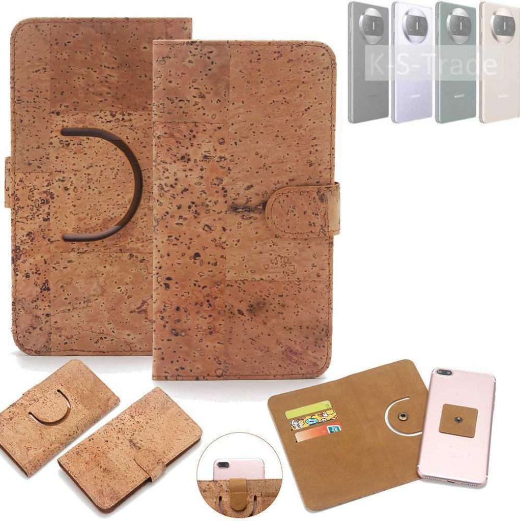 K-S-Trade Handy Hülle Schutz Hülle kompatibel mit Huawei Mate X3 Handyhülle Schutzhülle Korkhülle Kork-Hülle 1x