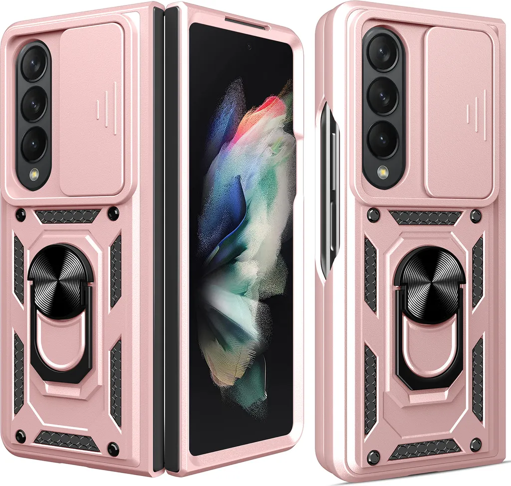 Custodia Professionale Samsung Z Fold 4 Rosa TPU Shockproof Ring