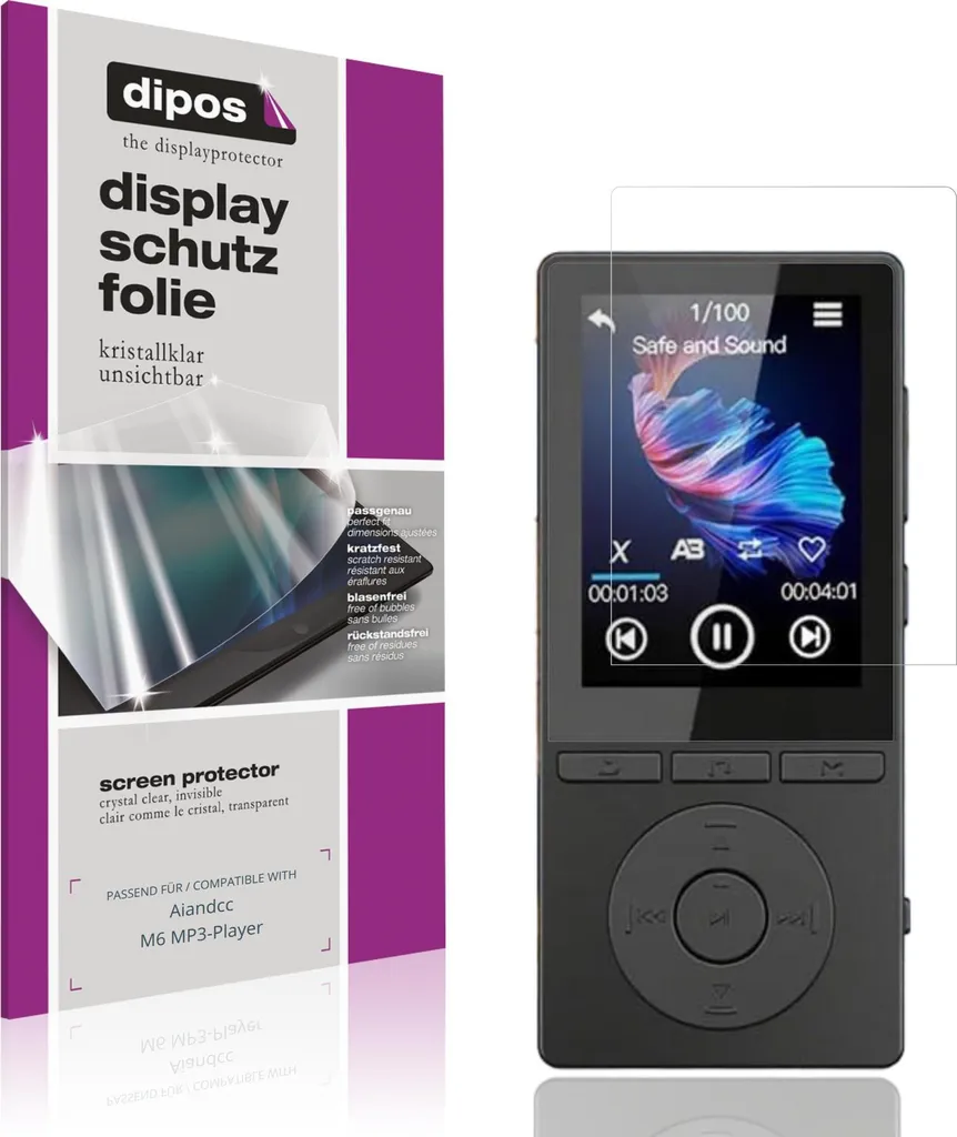 4 Pezzi Pellicola Aiandcc M6 MP3 - dipos Protezione Display Anti-Graffio